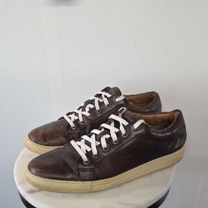 Peter Millar Brown Leather Sneakers with Cream Sole Size 11W